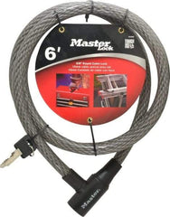 Master Lock - 6' Long Heavy Duty Cable Lock - 5/8" Diam, Keyed Different - Industrial Tool & Supply