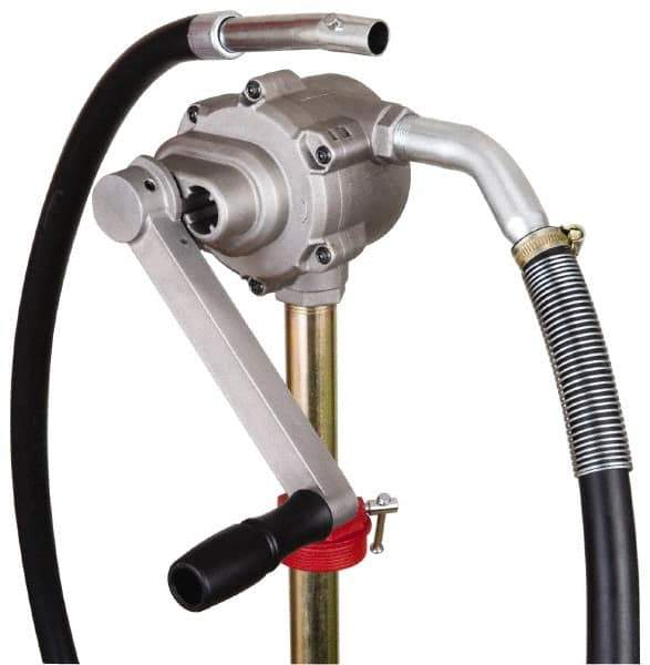 PRO-LUBE - Oil Lubrication 8 Strokes/Gal Flow Aluminum Rotary Hand Pump - For 15 to 55 Gal Container - Industrial Tool & Supply