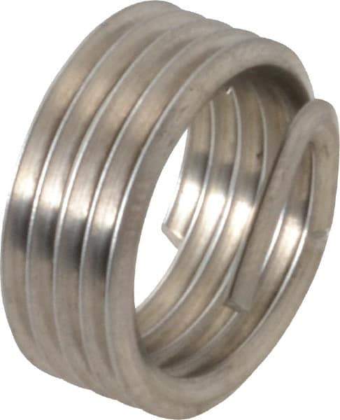 Recoil - 1/4-18 NPT, 0.394" OAL, Free Running Helical Insert - 5 Free Coils, Tanged, Stainless Steel, 1-1/2D Insert Length - Industrial Tool & Supply