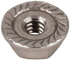 Value Collection - #6-32, 27/64" Flange Diam, Serrated Flange Nut - Grade 18-8 Stainless Steel, Uncoated Finish, 0.171" Flange Height - Industrial Tool & Supply