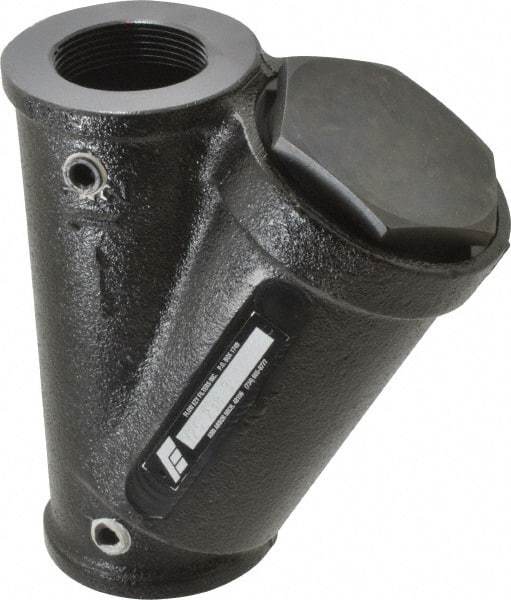 Flow Ezy Filters - 1-1/2 NPT Thread, 238 Micron, 6" Outside Diam, 7-1/2" Long, Stainless Steel Wire Cloth Media, Filter Assembly - Epoxy Coated Cast Iron - Industrial Tool & Supply