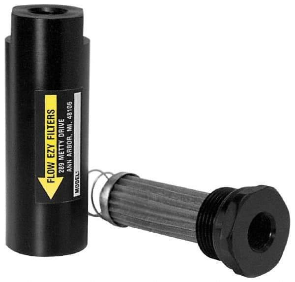 Flow Ezy Filters - 1/2 NPT Thread, 238 Micron, 1.6" Outside Diam, 4.9" Long, Stainless Steel Wire Cloth Media, Filter Assembly - Anodized Aluminum - Industrial Tool & Supply