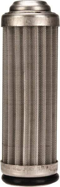 Flow Ezy Filters - 40 Micron, 1" Outside Diam, 3.4" Long, Stainless Steel Wire Cloth Media, Filter Element - 0.6" Inside Diam, Anodized Aluminum - Industrial Tool & Supply