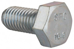 Value Collection - M12x1.75mm Metric Coarse, 25mm Length Under Head Hex Head Cap Screw - Fully Threaded, Grade 10.9 Steel, Zinc-Plated Finish, 19mm Hex - Industrial Tool & Supply