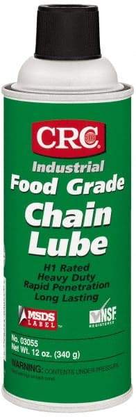 CRC - 16 oz Aerosol High Temperature Chain & Cable Lubricant - White, 8 to 325°F, Food Grade - Industrial Tool & Supply