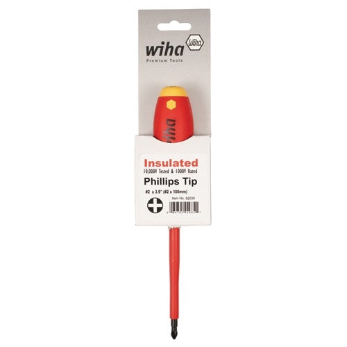 Insulated Cushion Grip Phillips Screwdriver #3 × 150 mm In Carded Hanger - Industrial Tool & Supply