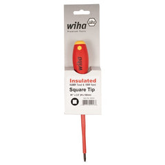 Insulated Cushion Grip Square Tip Screwdriver #1 × 100 mm In Carded Hanger - Industrial Tool & Supply