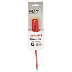 Insulated Cushion Grip Square Tip Screwdriver #2 × 150 mm In Carded Hanger - Industrial Tool & Supply