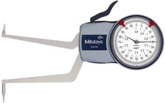 Mitutoyo - 2.8 to 3.6" Inside Dial Caliper Gage - 0.0005" Graduation, 0.0015" Accuracy, 3.3" Leg Length, 0.31" Deep x 0.06" Wide Groove, Ball Contact Points - Industrial Tool & Supply