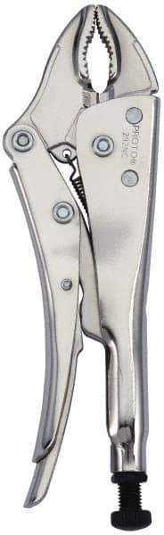 Proto - 10" OAL Curved Jaw Locking Pliers - 25/64" Jaw Width, 1-1/2" Jaw Depth, Steel Handle - Industrial Tool & Supply