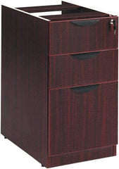 ALERA - 15-5/8" Wide x 28-1/2" High x 28-1/2" Deep, 3 Drawer Full Pedestal - Woodgrain Laminate, Mahogany - Industrial Tool & Supply