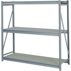Lyon - 3 Shelf Starter Particle Board Steel Shelving - 10,000 Lb Capacity, 60" Wide x 72" High x 48" Deep, Dove Gray - Industrial Tool & Supply