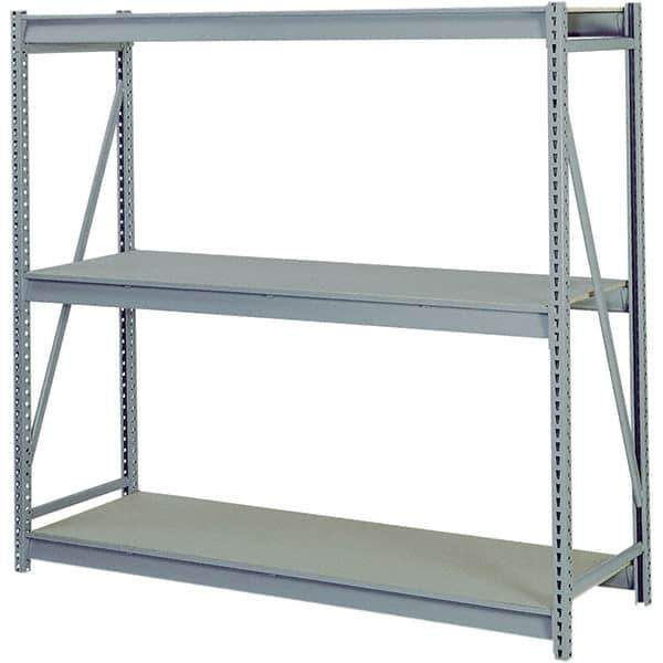 Lyon - 3 Shelf Starter Particle Board Steel Shelving - 10,000 Lb Capacity, 96" Wide x 84" High x 36" Deep, Dove Gray - Industrial Tool & Supply