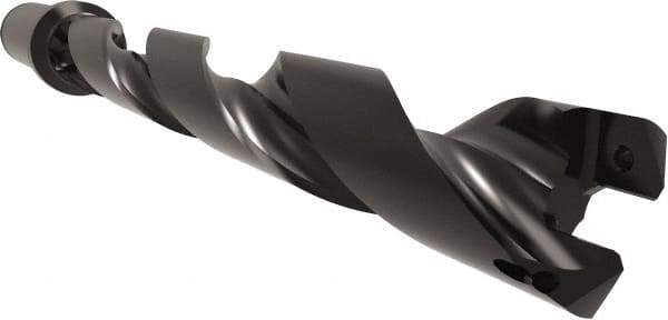 Allied Machine and Engineering - Series 26, 26 to 29mm Diam, 1-1/4" Diam Straight Shank with Flange, Helical Flute Spade Drill - 7-63/64" Max Depth, 9-5/8" Body Length, 11-29/32" OAL, Standard Length, Through Coolant - Industrial Tool & Supply