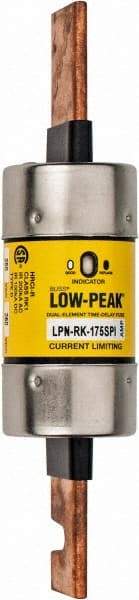 Cooper Bussmann - 250 VAC/VDC, 175 Amp, Time Delay General Purpose Fuse - Bolt-on Mount, 7-1/8" OAL, 100 at DC, 300 at AC (RMS) kA Rating, 1-19/32" Diam - Industrial Tool & Supply