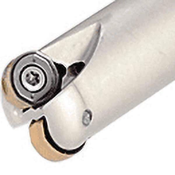 Iscar - 20mm Cut Diam, 7.5mm Max Depth of Cut, 20mm Shank Diam, 160mm OAL, Indexable Copy End Mill - 2 Inserts, H400 RNHU 1004 Insert, Cylindrical Shank, Through Coolant - Industrial Tool & Supply