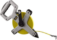 Komelon - 100' x 1/2" Yellow Steel Blade Tape Measure - 1/8" Graduation, Gray ABS Plastic Case - Industrial Tool & Supply