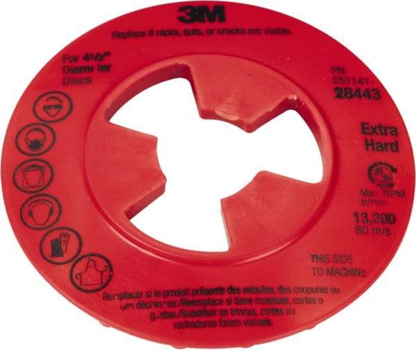 3M - Face Plate Disc Backing Pad - 4-1/2 Inch Diameter x 7/8 Inch Thick - Industrial Tool & Supply