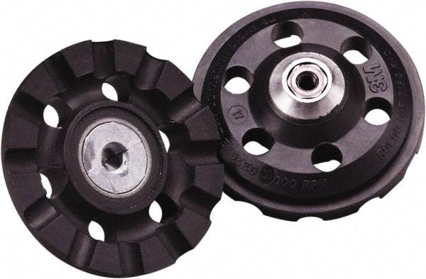 3M - 3" Diam Disc Backing Pad - 1/4" Shank Diam, Medium Density, 12,000 RPM, Roloc TR Compatible - Industrial Tool & Supply