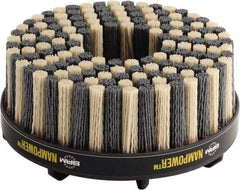 Brush Research Mfg. - 4" 180 Grit Ceramic/Silicon Carbide Tapered Disc Brush - Medium Fine Grade, CNC Adapter Connector, 0.71" Trim Length, 7/8" Arbor Hole - Industrial Tool & Supply