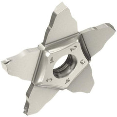 Iscar - 34L200PENTA J Grade IC908, 2.01mm Cutting Width Carbide Grooving Insert - Left Hand, 0.1mm Corner Radius, TiAlN Finish - Industrial Tool & Supply