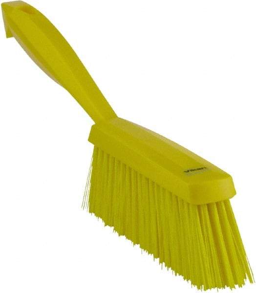 Vikan - 14" OAL, Polyester Staple Set Bench Brush - 2" Bristle Length, 6-3/8" Long Head, Yellow - Industrial Tool & Supply