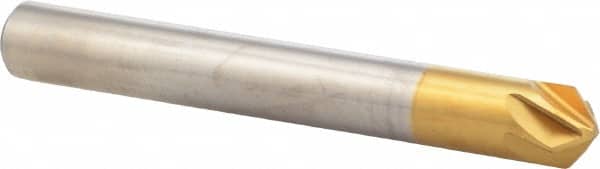M.A. Ford - 1/4" Head Diam, 1/4" Shank Diam, 6 Flute 100° High Speed Steel Countersink - Industrial Tool & Supply