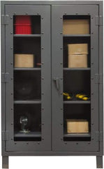 Durham - 4 Shelf Visible Storage Cabinet - Steel, 48" Wide x 24" Deep x 78" High, Gray - Industrial Tool & Supply