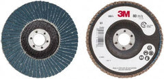 3M - 80 Grit, 4" Disc Diam, 5/8" Center Hole, Type 29 Zirconia Alumina Flap Disc - 13,300 Max RPM, Cloth Backing, Arbor Attaching System, Coated - Industrial Tool & Supply