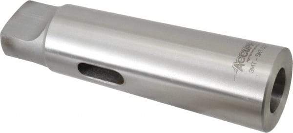 Accupro - MT3 Inside Morse Taper, MT5 Outside Morse Taper, Standard Reducing Sleeve - Soft with Hardened Tang, 1/4" Projection, 6-13/16" OAL - Exact Industrial Supply