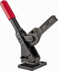 De-Sta-Co - 751 Lb Holding Capacity, Vertical Handle, Manual Hold Down Toggle Clamp - 70° Handle Movement, 135° Bar Opening, Solid Bar, Flanged Base, Oxide Finish, Forged Alloy Steel - Industrial Tool & Supply