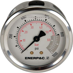 Enerpac - Hydraulic Pressure Gages & Adapters Type: Glycerine Filled Pressure Rating: 1000 - Industrial Tool & Supply