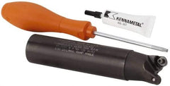 Kennametal - 1-1/4" Cutting Diam, 1-1/4" Shank Diam, 1-1/4" Max Depth of Cut, Straight Shank Indexable Copy End Mill - 2 Inserts, RP.T 43.. Insert, KSRM Toolholder, Through Coolant - Industrial Tool & Supply