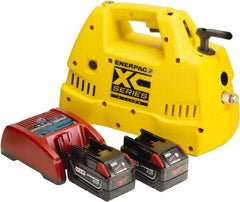 Enerpac - 10,000 psi Electric Hydraulic Pump & Jack - 2 L Oil Capacity, 4-Way, 3 Position Valve, Use with Double Acting Cylinders, Advance, Hold & Retract - Industrial Tool & Supply