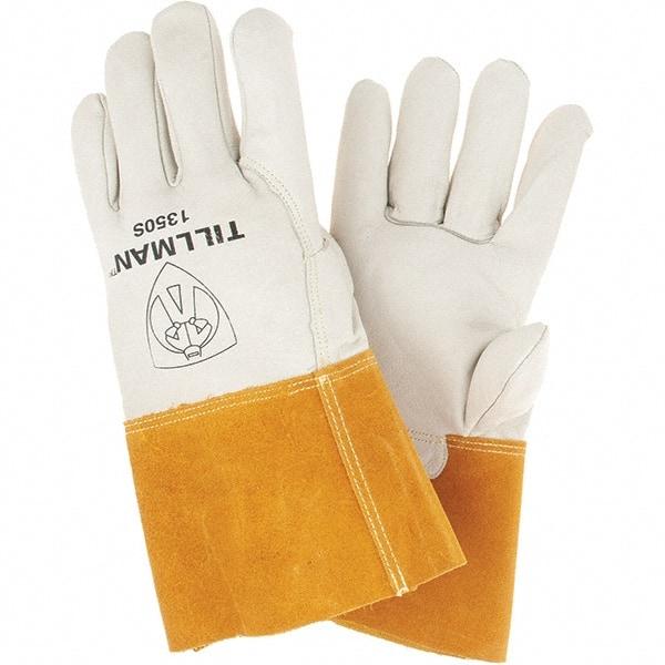 TILLMAN - Welder's & Heat Protective Gloves - 4" NATRL/TAN SML 1/PR COWHIDE MIG WELDING GLV - Industrial Tool & Supply