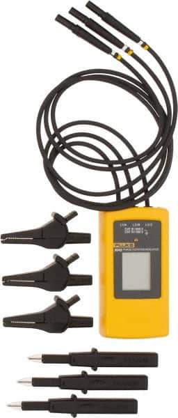 Fluke - 3 Phase, 40 to 700 VAC, 15 to 400 Hz, 32 to 104°F, LCD Display Phase Rotation Tester - No Battery Required, Includes Alligator Clips, Self-Retaining Test Probes, User Manual, EN 61010, EN 61557-7 - Industrial Tool & Supply