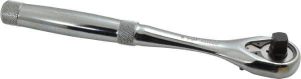 Proto - 3/8" Drive Pear Head Ratchet - Chrome Finish, 8-1/2" OAL, 45 Gear Teeth, Standard Knurled Handle, Standard Head - Industrial Tool & Supply