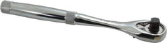 Proto - 3/8" Drive Pear Head Ratchet - Chrome Finish, 8-1/2" OAL, 45 Gear Teeth, Standard Knurled Handle, Standard Head - Industrial Tool & Supply
