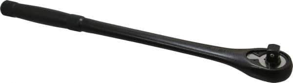 Proto - 1/2" Drive Pear Head Standard Ratchet - Black Oxide Finish, 15" OAL, 45 Gear Teeth, Standard Knurled Handle, Standard Head - Industrial Tool & Supply