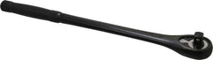 Proto - 1/2" Drive Pear Head Standard Ratchet - Black Oxide Finish, 15" OAL, 45 Gear Teeth, Standard Knurled Handle, Standard Head - Industrial Tool & Supply
