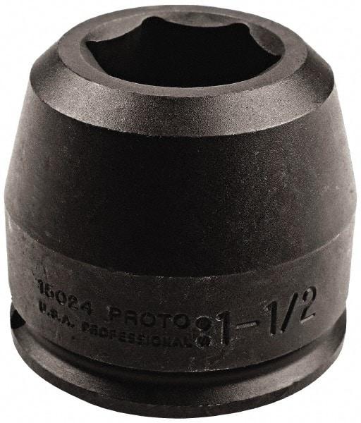 Proto - 1-1/2" Drive 1-15/16" Standard Impact Socket - 6 Points, 5-3/4" OAL - Industrial Tool & Supply