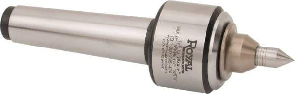 Royal Products - Straight Shank, 2-1/4" Head Diam Live Center - 5,000 Max RPM, 1.69" Long Case, 1/2" Point Diam, 0.94" Point Len, 350 Lb Max Workpiece, Spring Loaded Point - Industrial Tool & Supply