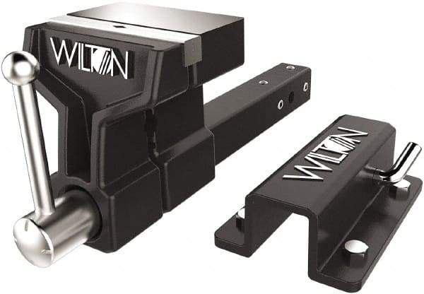 Wilton - 6" Jaw Width x 5-3/4" Jaw Opening Capacity, 5" Throat Depth, Bench & Pipe Combination Vise - 3/4 to 3" Pipe Capacity, Stationary Base, Bolt Down Attachment, Ductile Iron - Industrial Tool & Supply