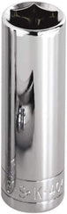 SK - 1/8", 1/4" Drive, Deep Hand Socket - 6 Points, Steel, Chrome Finish - Industrial Tool & Supply