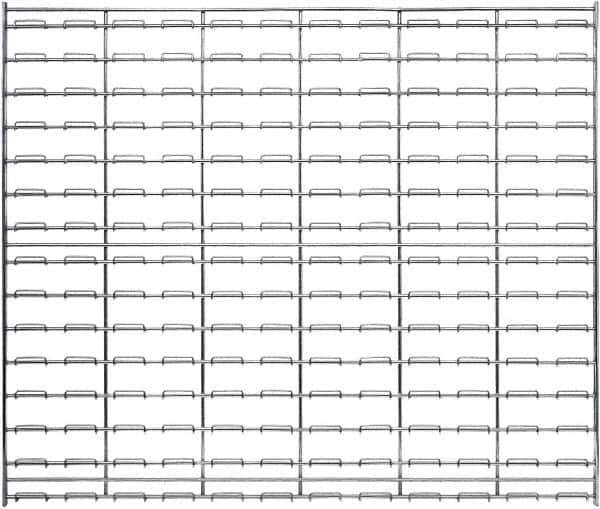 Quantum Storage - 36" Wide x 30" High, Chrome Louvered Bin Panel - Use with Stack and Hang Bins - Industrial Tool & Supply