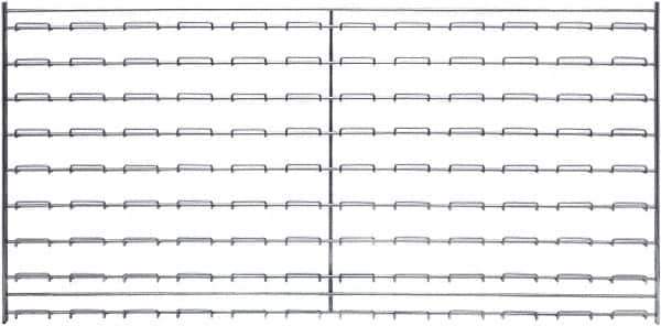 Quantum Storage - 36" Wide x 18" High, Chrome Louvered Bin Panel - Use with Stack and Hang Bins - Industrial Tool & Supply