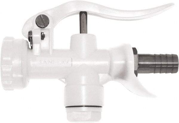 SANI-LAV - 3/4" Pipe, Insulated, Grade 5 Plastic Adjustable Spray Pattern Nozzle - White, 3/4" Hose Barb Connection, 12 Gal per min at 100 psi, 3/4 GHT, 3/4" Orifice Diam, For Use With Water - Industrial Tool & Supply
