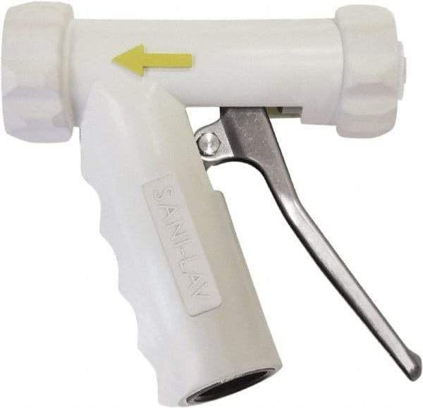 SANI-LAV - 3/4" Pipe, Insulated, Grade 304 Stainless Steel Adjustable Spray Pattern Nozzle - White, 3/4 GHT Connection, 7 Gal per min at 100 psi, 3/4 GHT, 3/4" Orifice Diam, For Use With Water - Industrial Tool & Supply