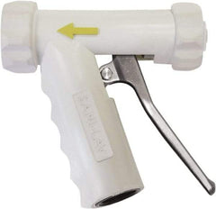 SANI-LAV - 3/4" Pipe, Insulated, Grade 304 Stainless Steel Adjustable Spray Pattern Nozzle - White, 3/4 GHT Connection, 7 Gal per min at 100 psi, 3/4 GHT, 3/4" Orifice Diam, For Use With Water - Industrial Tool & Supply