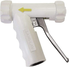 SANI-LAV - 3/4" Pipe, Insulated, Grade 6061-T6 Aluminum Adjustable Spray Pattern Nozzle - White, 3/4 GHT Connection, 7 Gal per min at 100 psi, 3/4 GHT, 3/4" Orifice Diam, For Use With Water - Industrial Tool & Supply